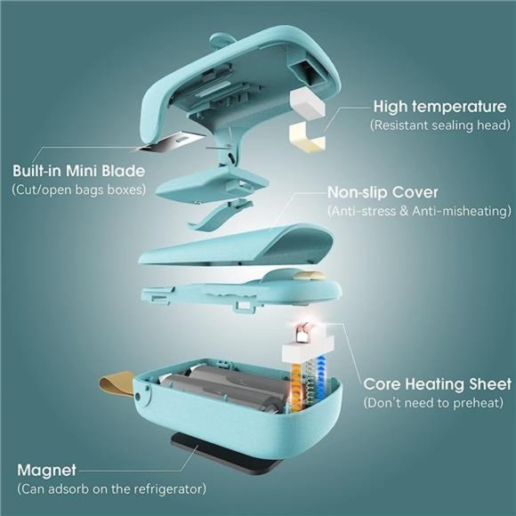 Mini Bag Sealer,Handheld Heat Vacuum Sealer, 2in1 Sealer and Cutter with Lanyard - Picture 5 of 6